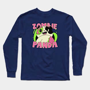 Cute Zombie Panda // Funny Halloween Zombie Animals Long Sleeve T-Shirt